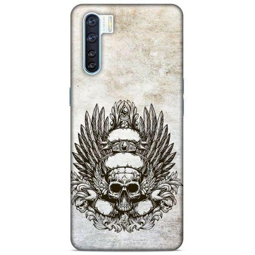 Lopard Oppo A91 Uyumlu Kılıf Tattoo's (6) Silikon Kılıf Siyah Gri