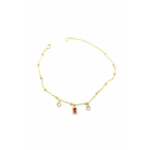 Renkli Taşlı Halhal - Kırmızı