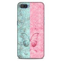 Oppo Realme C2 Kılıf Kelebek Etkisi (30) Silicone Case Turkuaz Pembe