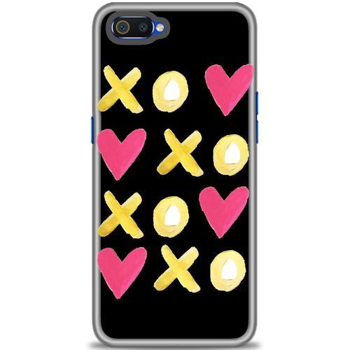 Realme C2 Kılıf HD Baskılı Kılıf - XOXOXO + Tam Ekran Koruyucu