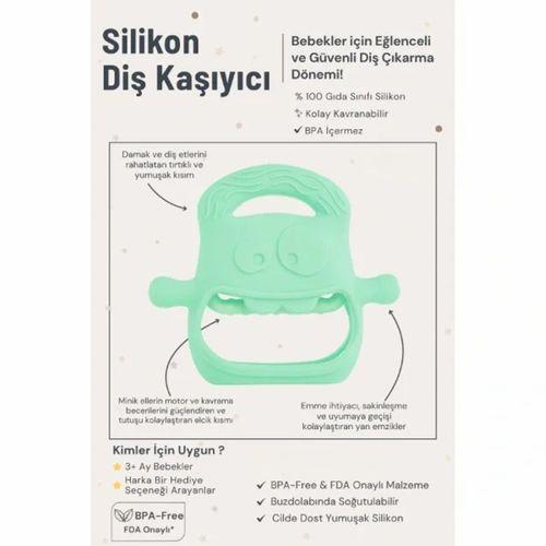Açık Yeşil Bebek Silikon Diş Kaşıyıcı