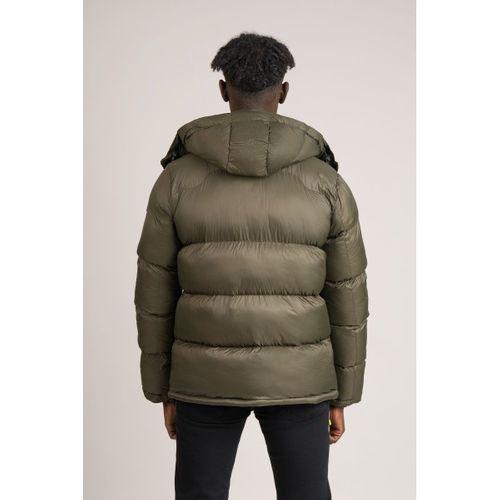 Slimfit Dik Yaka Çıkartılabilir Kapşonlu Astarlı Şişme Mont