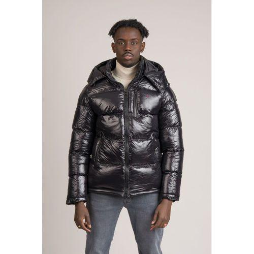 Slimfit Dik Yaka Çıkartılabilir Kapşonlu Astarlı Parlak Şişme Mont