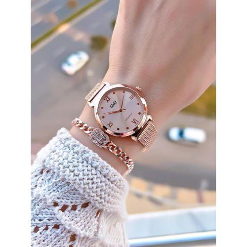 Q&Q Çelik Kordon 2 Yıl Garantili 3 Atm Suya Dayanıklı Kol Saati+Bileklik Hediyeli QQ.1001.R1