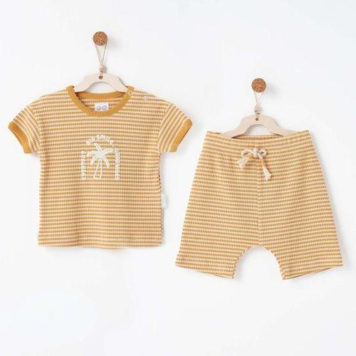 Andywawa Andywawa AC26672 Bamboo Striped 2li Takım Mustard