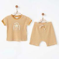 Andywawa Andywawa AC26672 Bamboo Striped 2li Takım Mustard