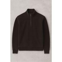 Lars Selanik Örme Kumaş Yarım Fermuar Erkek Sweatshirt - Kahve