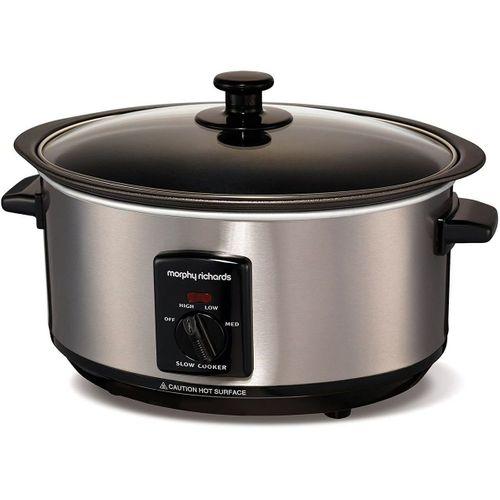 Morphy Richards Slow Cooker 48701 in Paslanmaz çelik mat, 3,5 l