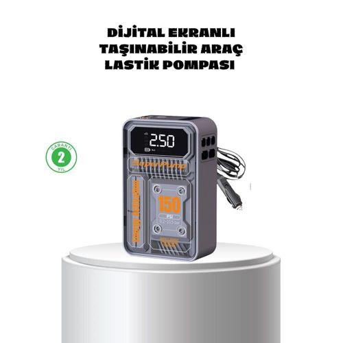 Taşınabilir Kablosuz Hava Pompası – 150 Psı Güçlü Basınç Ve 6000mah Şarjlı