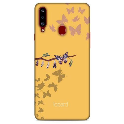 Samsung Galaxy A20s Kılıf Kelebek Etkisi (46) Core Armor Kılıf Yeşil Sarı
