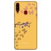Samsung Galaxy A20s Kılıf Kelebek Etkisi (46) Core Armor Kılıf Yeşil Sarı