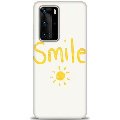 Huawei P40 Pro Kılıf HD Baskılı Kılıf - Smile Güneş + Tam Ekran Koruyucu