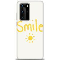 Huawei P40 Pro Kılıf HD Baskılı Kılıf - Smile Güneş + Tam Ekran Koruyucu