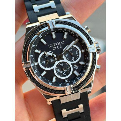 JG.Polo Club Silikon Kordon 2 Yıl Garantili 5 Atm Suya Dayanıklı Erkek Kol Saati+Bileklik 04371.1