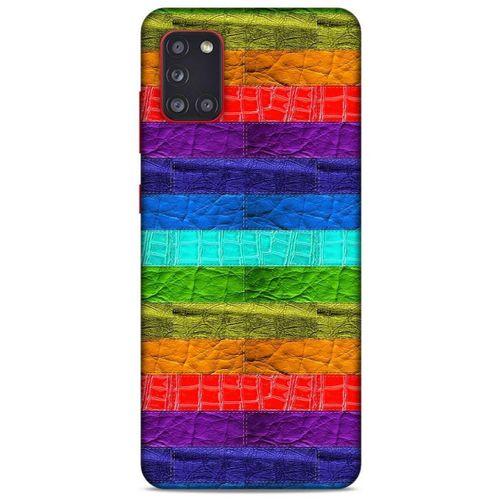 Samsung Galaxy A31 Kılıf Patchwork (38) Neo Hybrid Kılıf Yeşil Kırmızı Mor