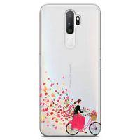 Oppo A5 2020 Kılıf Çiçek Saçan Bisiklet Arka Kapak Koruma Desenli Full Koruyucu