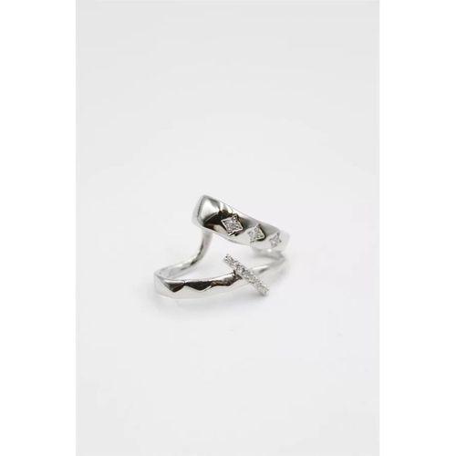 Taşlı Kıkırdak Küpe - Gümüş