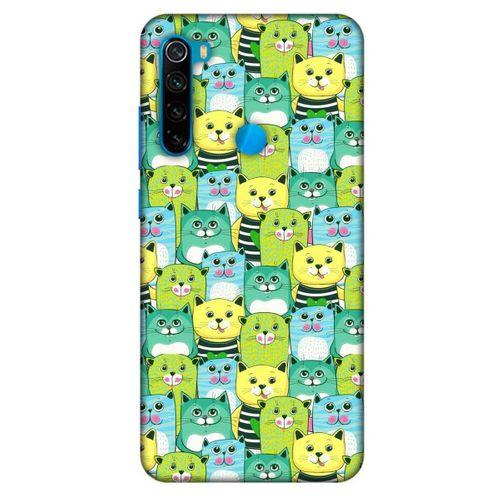 Lopard Xiaomi Redmi Note 8 Uyumlu Kılıf Kediler (37) Silicone Cover Mavi Sarı