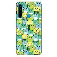 Lopard Xiaomi Redmi Note 8 Uyumlu Kılıf Kediler (37) Silicone Cover Mavi Sarı