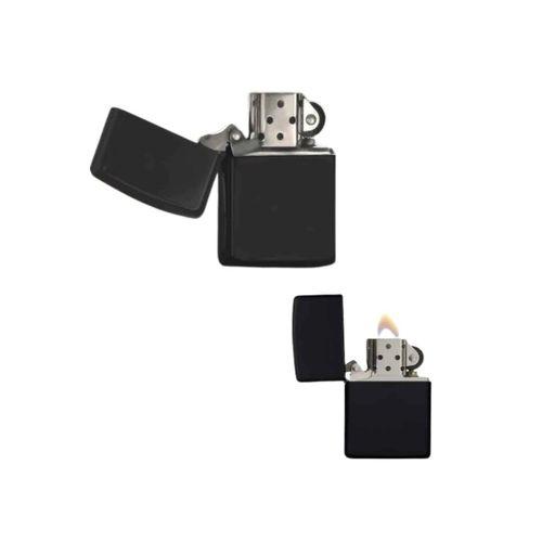 Çakmak Parlak Siyah Benzinli Çakmak Cep Boy Doldurulabilir