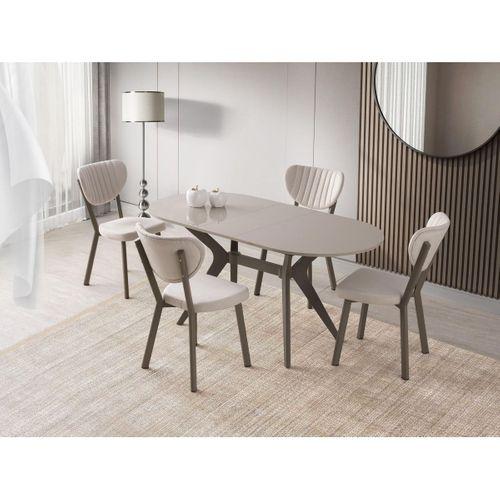Star Capuccino Lak Panel Mutfak Masa Sandalye Takımı 82x138