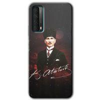 Huawei P Smart 2021 Kılıf HD Desen Baskılı Arka Kapak - Kemal Atatürk