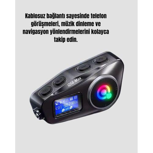 Ip65 Suya Dayanıklı Kask Bluetooth Kulaklık Lcd Ekranlı
