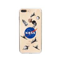 iPhone 7 Plus Nasa Desenli Premium Şeffaf Silikon Kılıf