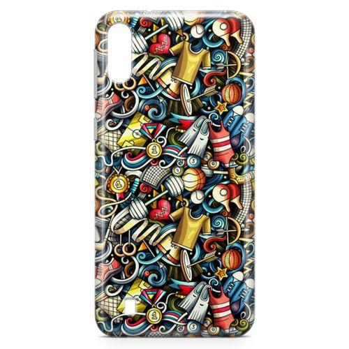 Samsung Galaxy M10 Kılıf Dambıl Bilardo Doodle Arka Kapak Koruma Desenli Full Koruyucu