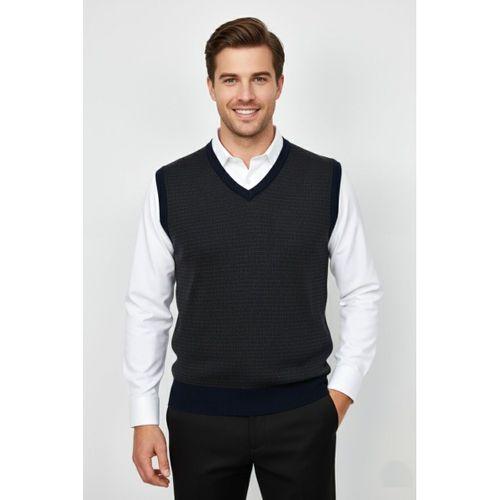 Erkek V Yaka Süveter Çelik Örgü Regular Kalıp BGL-ST04840