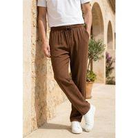 Hafif ve Rahat Müslin Baggy Erkek Pantolon - Kahve