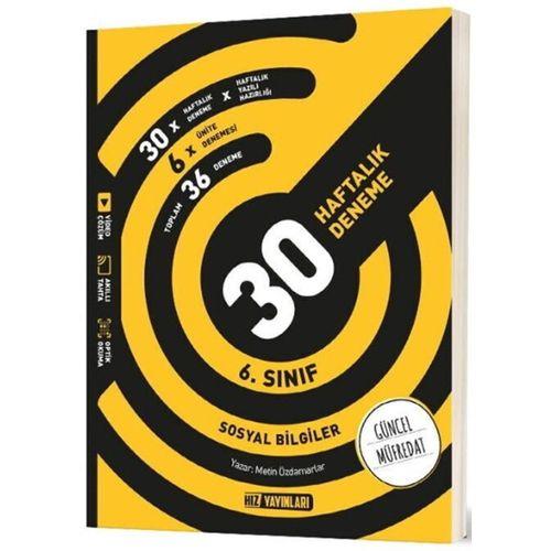 6. Sınıf Sosyal Bilgiler 30 Haftalık Kazanım Denemeleri Hız Yayınları