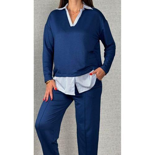 Polo Yaka Gömlekl Detay Salaş Balon Pantolunlu ıkılı Takım