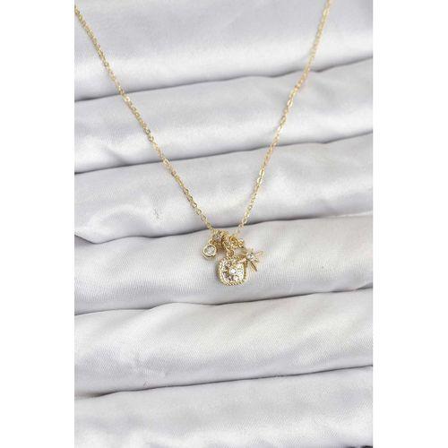 Pirinç Gold Renk Minimal Charmlı Kadın Kolye