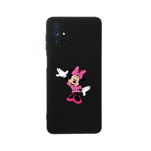 Samsung M51 Minnie Mouse Premium Silikonlu Siyah Telefon Kılıfı