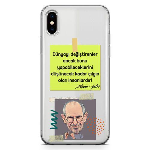 Apple iPhone XS Max Kılıf Caps Steve Jobs Arka Kapak Koruma Desenli Full Koruyucu