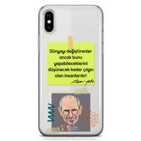 Apple iPhone XS Max Kılıf Caps Steve Jobs Arka Kapak Koruma Desenli Full Koruyucu