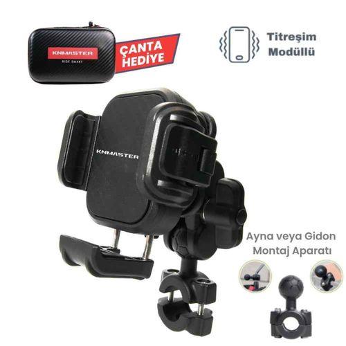 KNMASTER Knmaster Tt-870 Titreşim Engelleyicili Tüm Motosikletlere Uyumlu Telefon Tutucu
