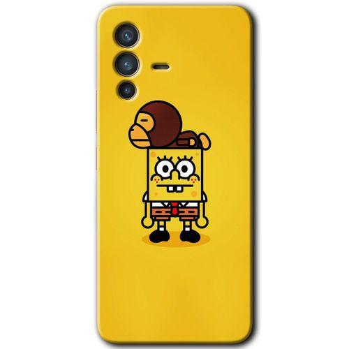 Vivo V23 5G Kılıf HD Desen Baskılı Arka Kapak - Sünger Bob + Kırılmaz Cam