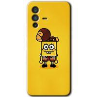 Vivo V23 5G Kılıf HD Desen Baskılı Arka Kapak - Sünger Bob + Kırılmaz Cam