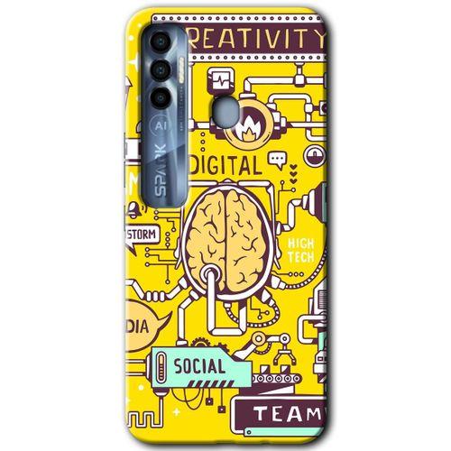 MRCİLETİSİM Tecno Spark 7 Pro Kılıf HD Desen Baskılı Arka Kapak+Temperli Cam - Smart 2