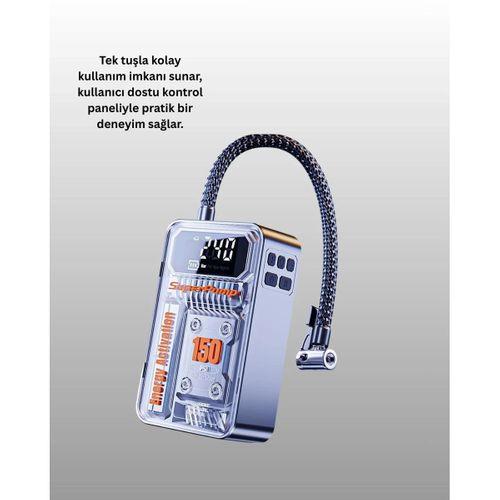 Mini Boy Elektrikli Şarjlı Yüksek Basınçlı Lastik Şişirme Pompası