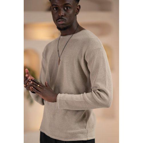 Regular Fit Likralı Kendinden Çizgili Mevsimlik Spor Kazak