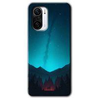 MRCİLETİSİM Xiaomi Redmi K40 Pro Kılıf HD Desen Baskılı Arka Kapak + Temperli Cam - Night Fores Mount