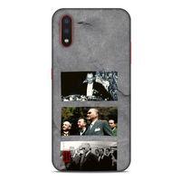 Samsung Galaxy A01 Kılıf Atatürk (12) Koruyucu Silikon Gri