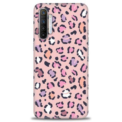 Realme XT Kılıf HD Baskılı Kılıf - Pembe Leopar + Tam Ekran Koruyucu