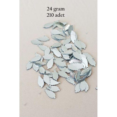 Oya Abiye Bileklik Kolye Pleksi Metalik Plastik Pul Gümüş Renk 24 gram 210 adet - BNC572