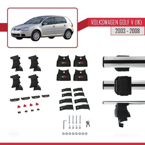 Volkswagen Golf V (1K) 2003-2008 Arası ile uyumlu ACE-4 Ara Atkı Tavan Barı GRİ