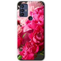 TCL 30 SE Kılıf HD Desen Baskılı Arka Kapak - Kırmızı Beyaz Gül