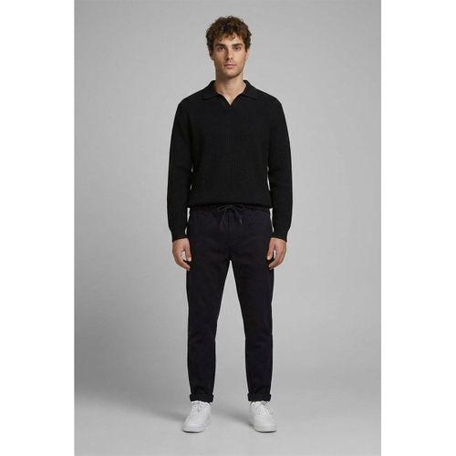 Joris Gömlek Polo Yaka Selanik Örgü Triko Kazak Siyah - Akira Örme Pike Kumaş Regular Fit Pantolon Siyah
